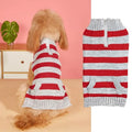 Grey dog sweater with contrast colour horizontal zip and button pockets on a small dog.