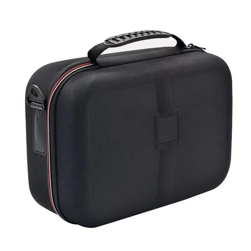 Black EVA game console storage bag with offset print design available in two sizes for hardware protection