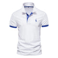 Men's slim fit embroidered deer T-shirt in cotton blend fabric.
