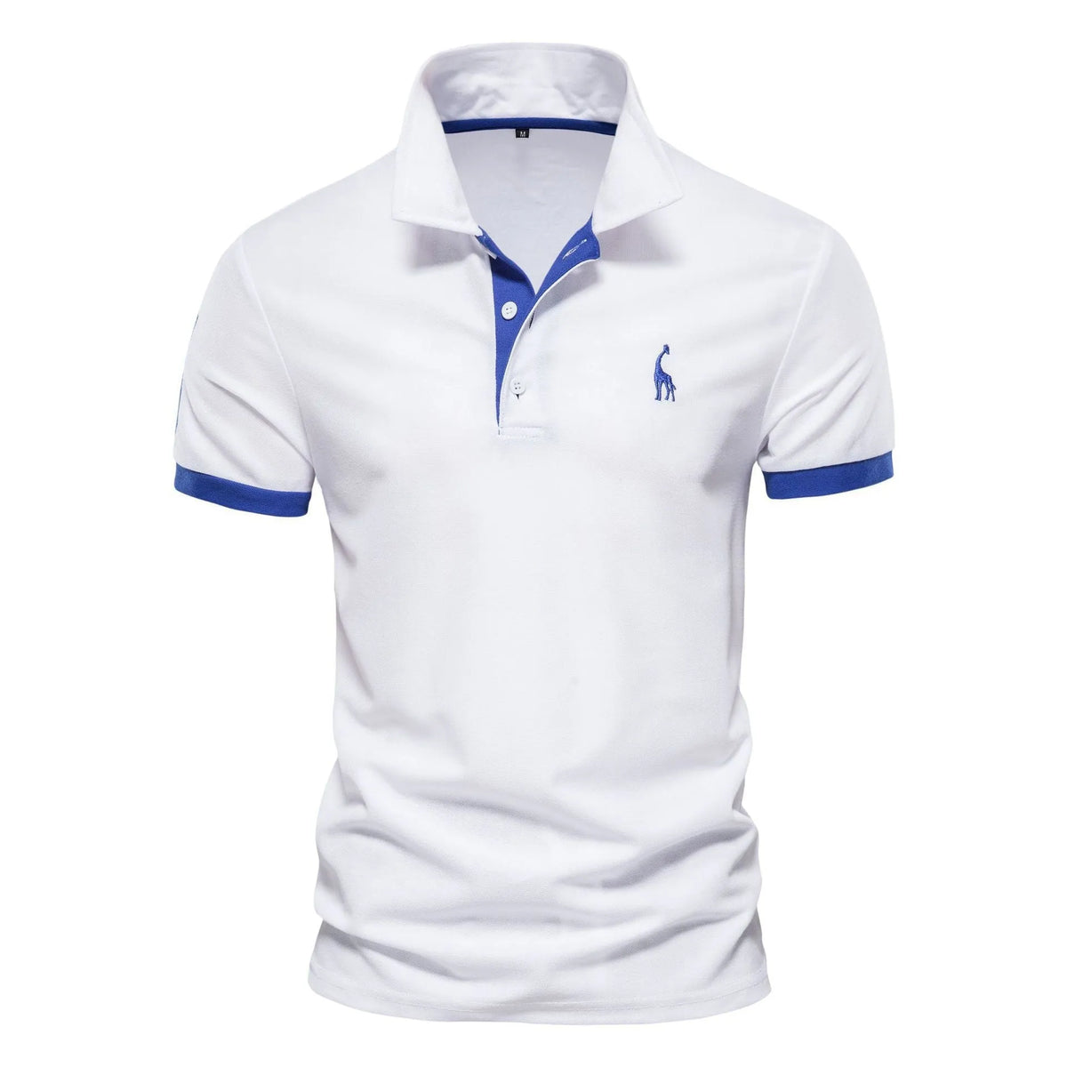 Men's slim fit embroidered deer T-shirt in cotton blend fabric.