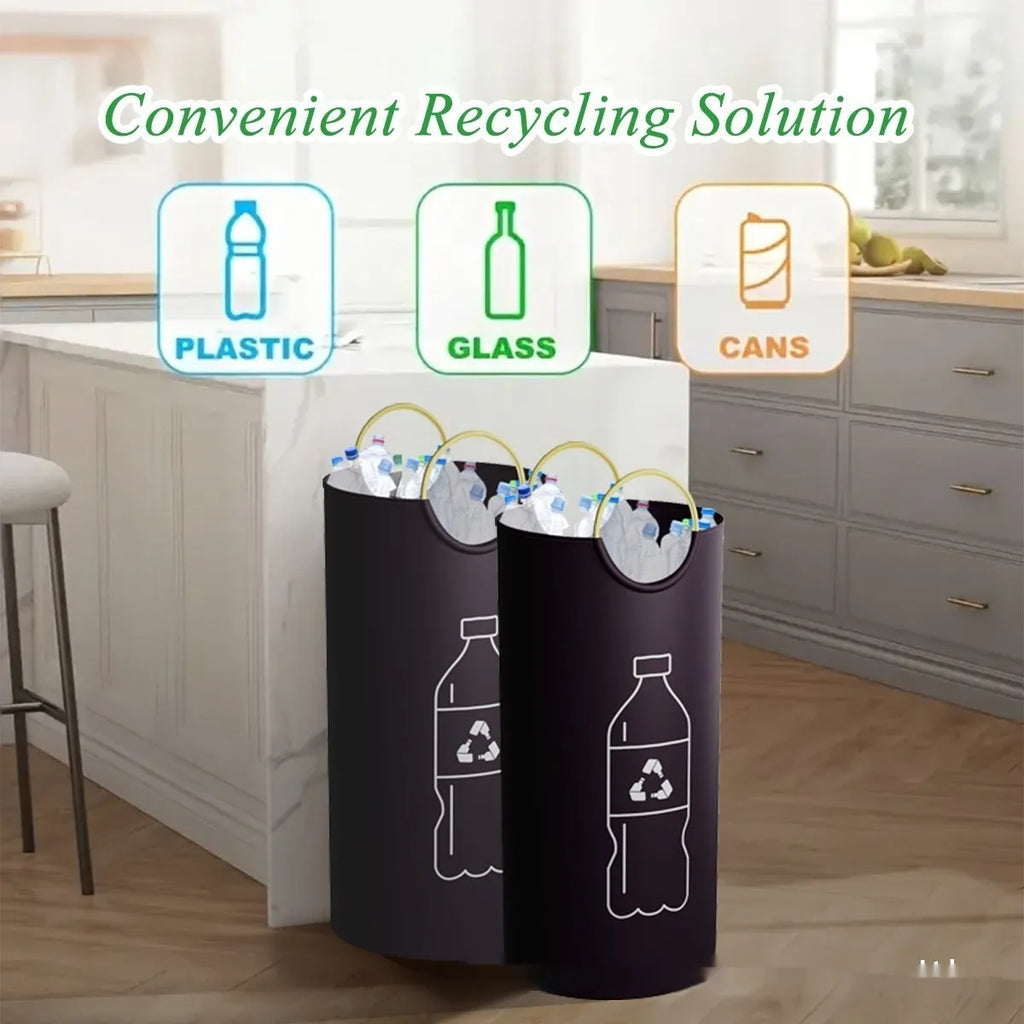 Round multifunctional portable trash can 38x72cm made of PP plastic for office and outdoor use with optional pattern