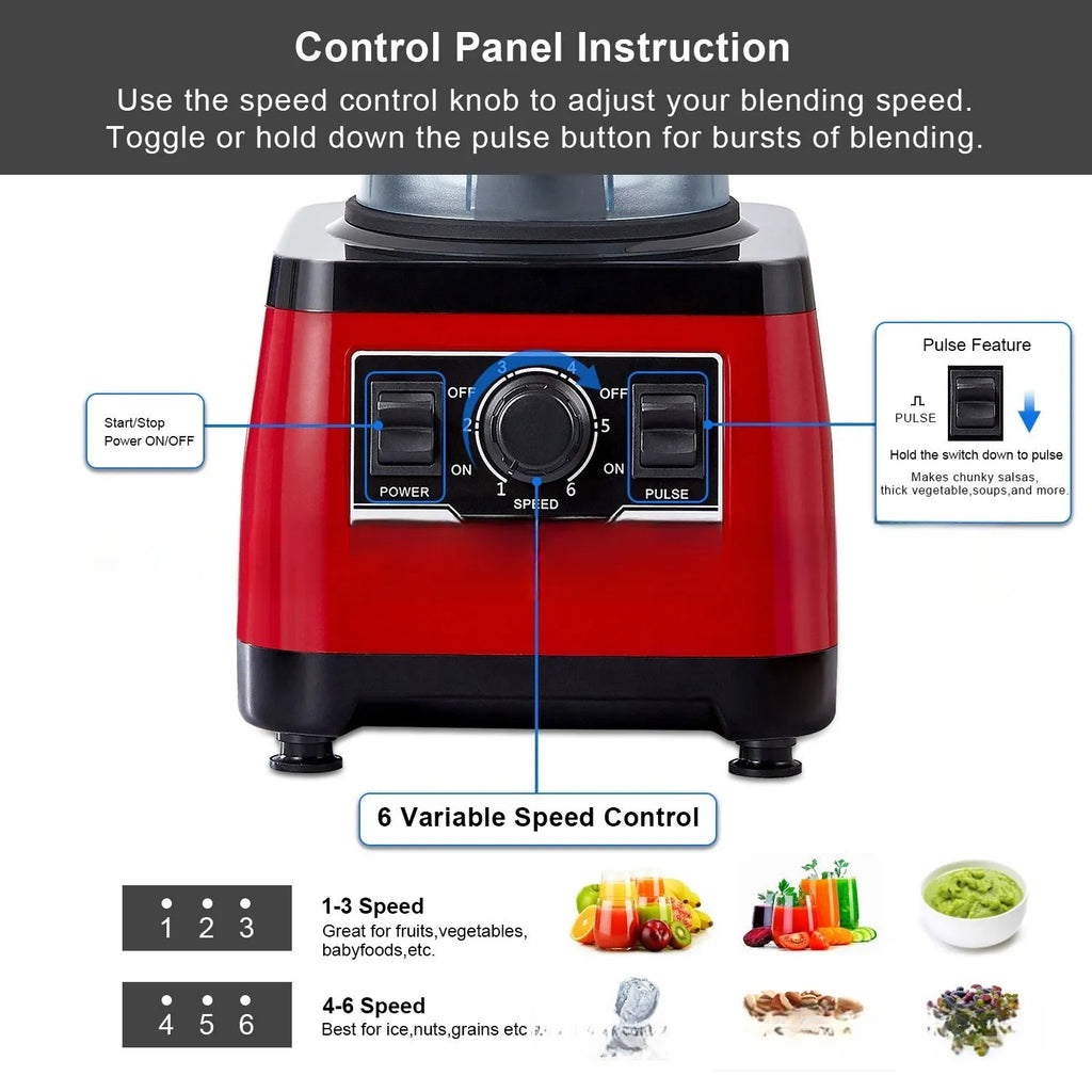 Red commercial blender with stainless steel jug, model A8700, on a countertop.