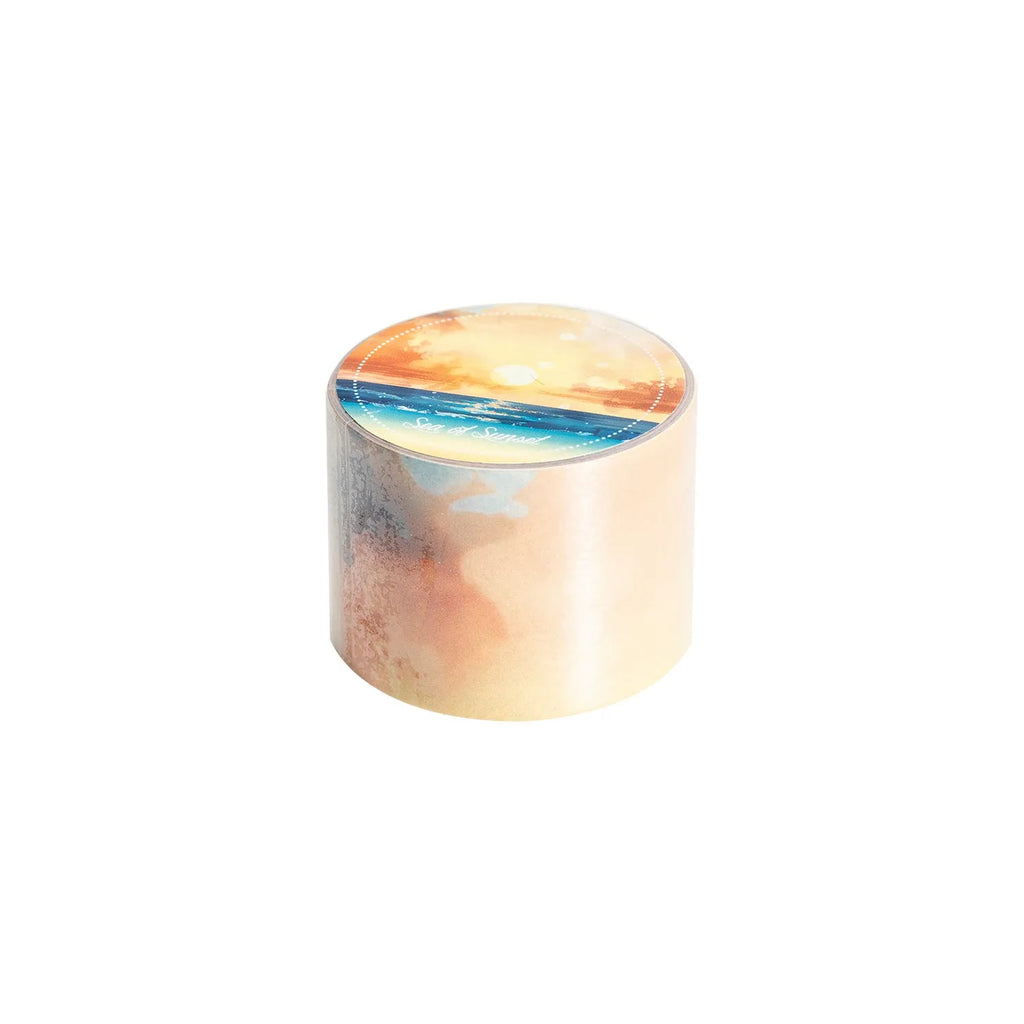 Japanese paper washi tape roll with sky theme designs including colourful clouds and twilight