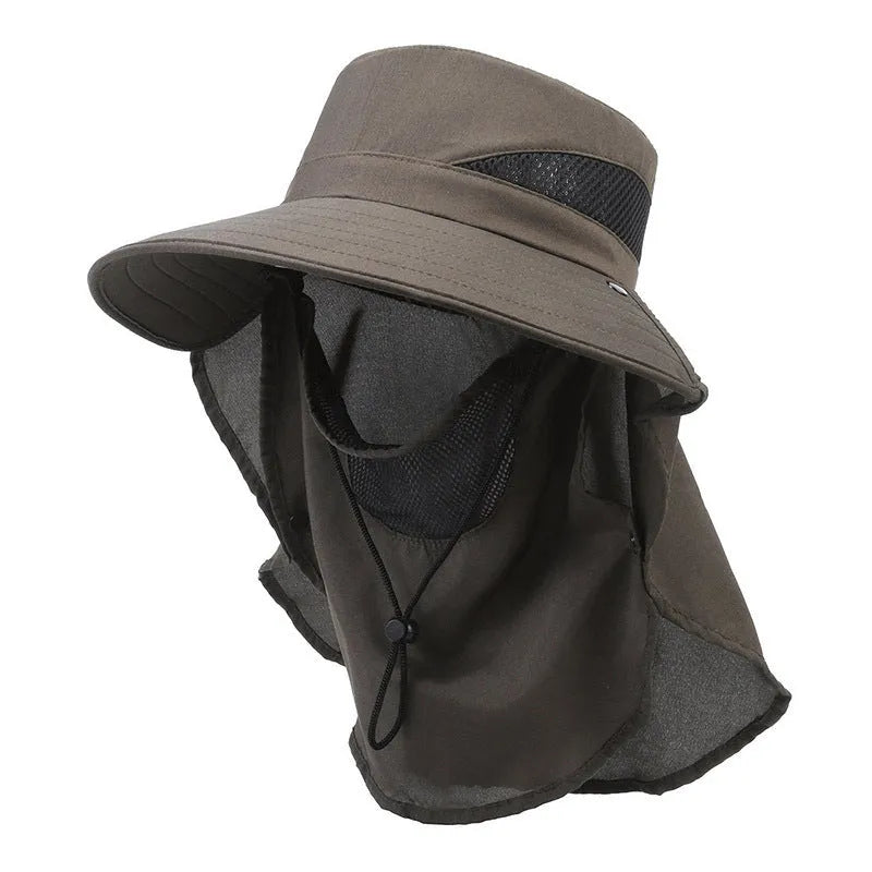 Men's adjustable polyester fisherman hat with wide brim in army green colour