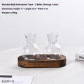 Wooden frame hydroponic vase with transparent glass containers in modern minimalist design