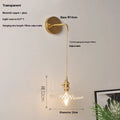 Copper retro wall lamp with lotus-shaped glass shade in six colour options