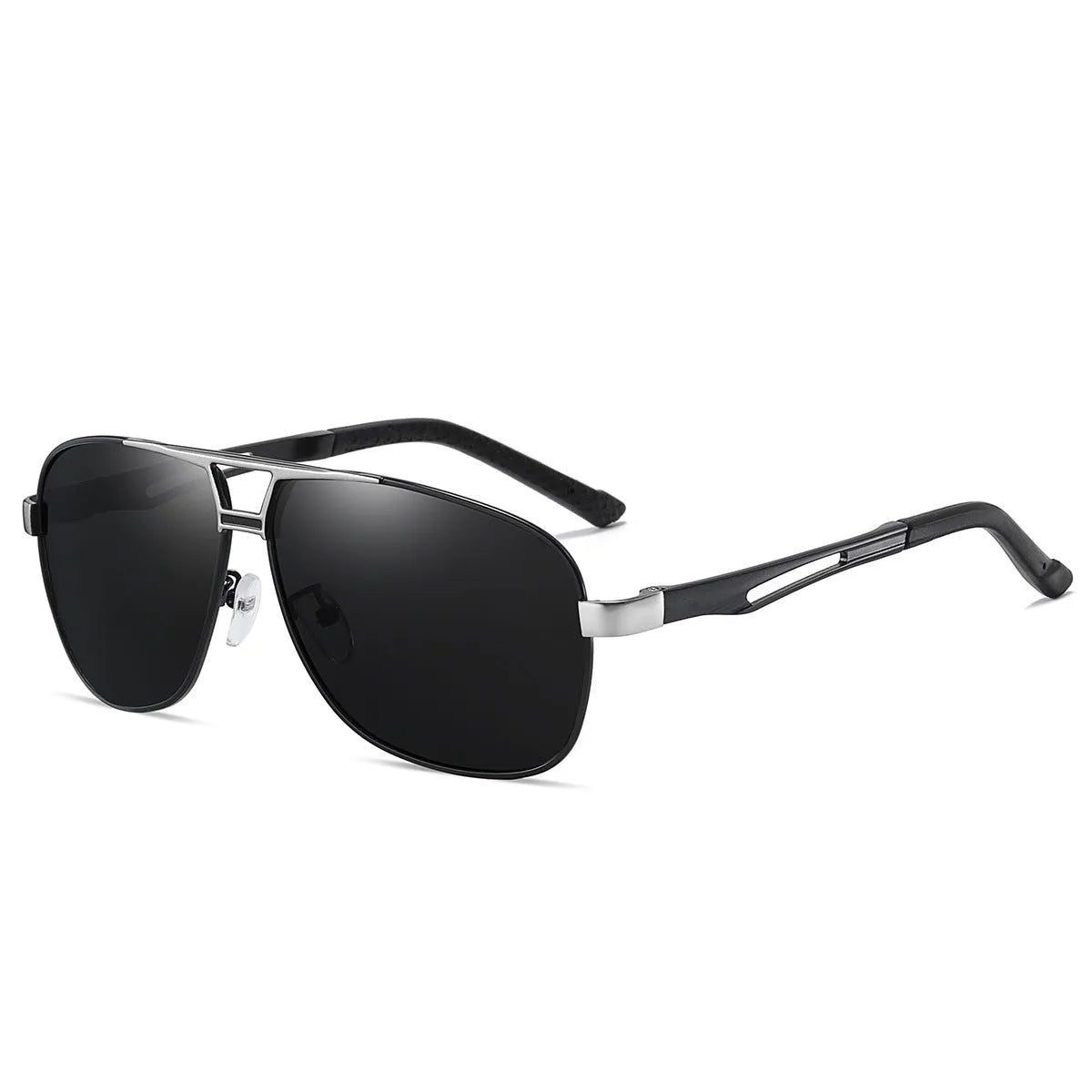Men's orange red aviator sunglasses with polarised lenses and a metal frame.