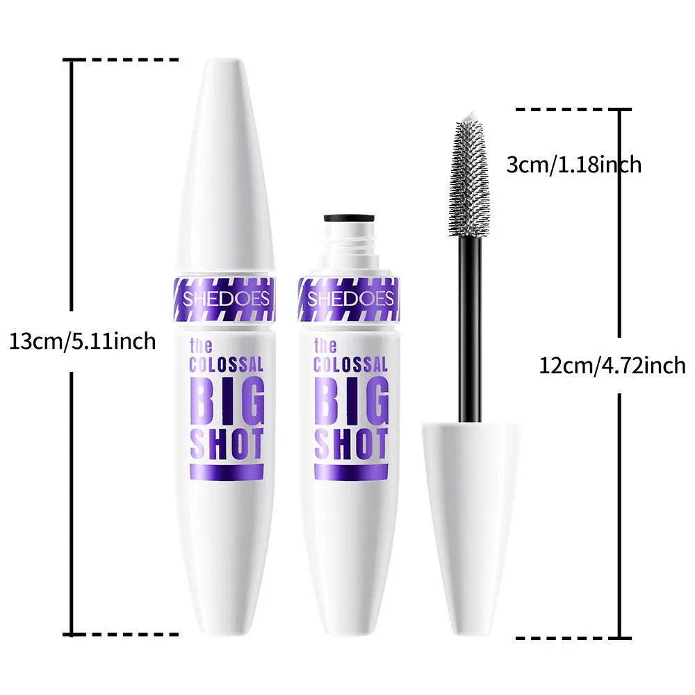 White waterproof fibre mascara in a 10ML tube for curling and shaping eyelashes.