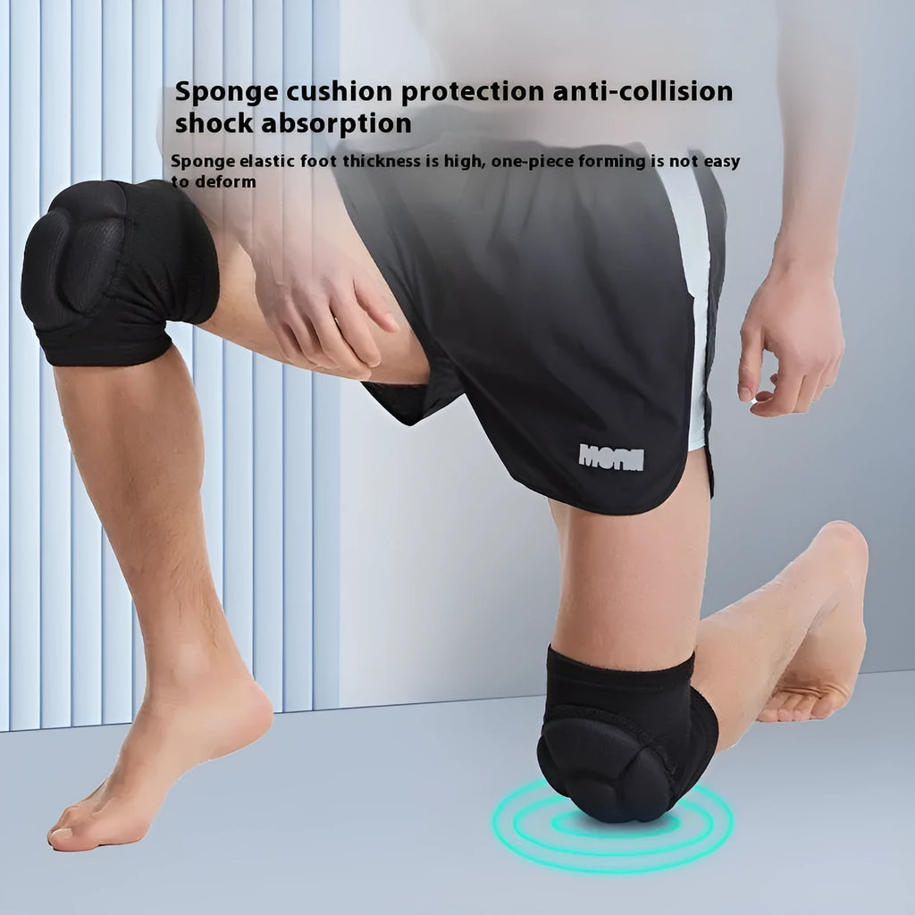 Black and blue dance kneepad with thick sponge protection for sports activities