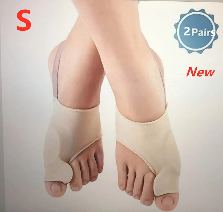 Corrective toe socks with silicone gel bunion pad and toe separator in three sizes