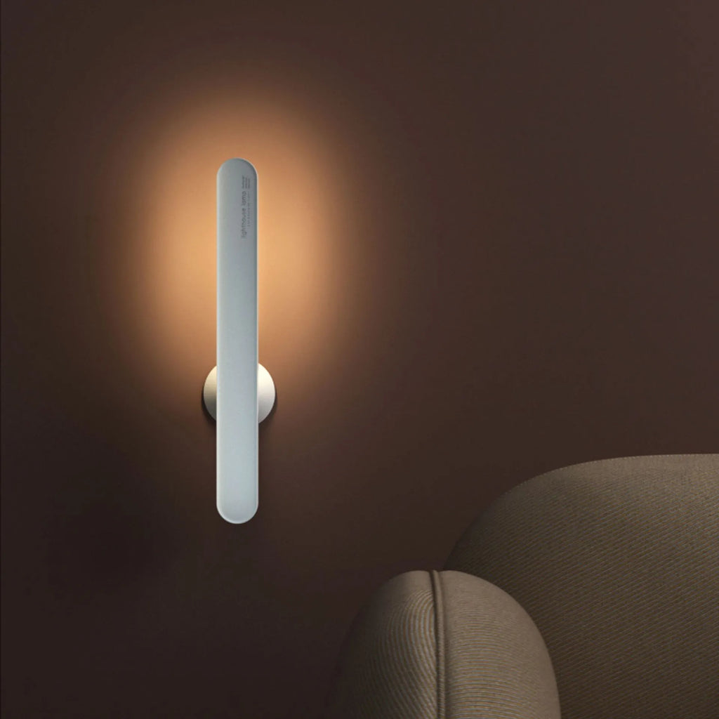 Geometric USB desk lamp with magnetic suction wall mount in white colour