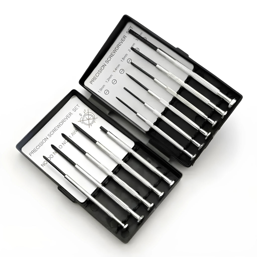 11-piece clock screwdriver set with multiple bit specifications for electronics repair