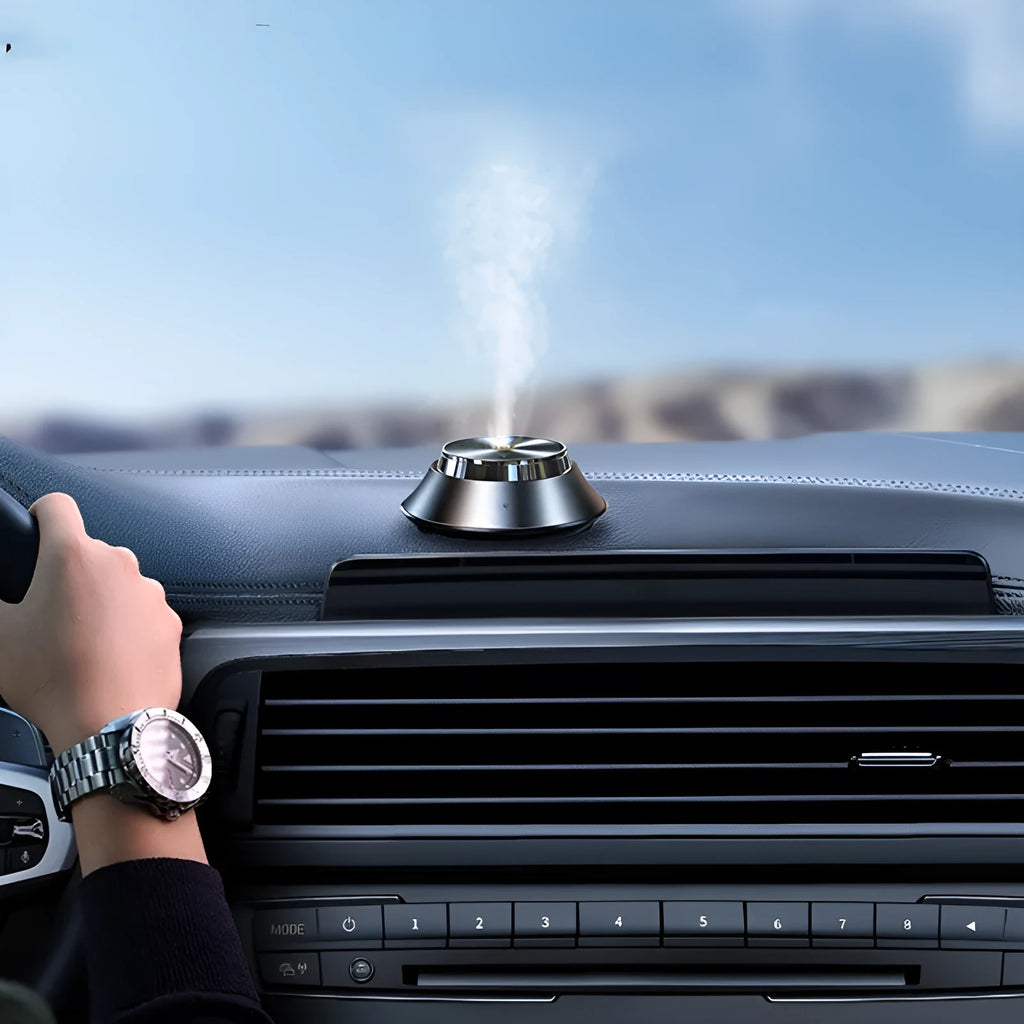 Black metal car perfume diffuser with butterfly design and USB cable