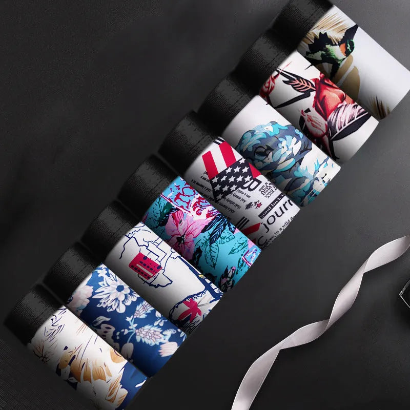 Men's plus size ice silk personalised boxers with body shaping functions in multiple colours