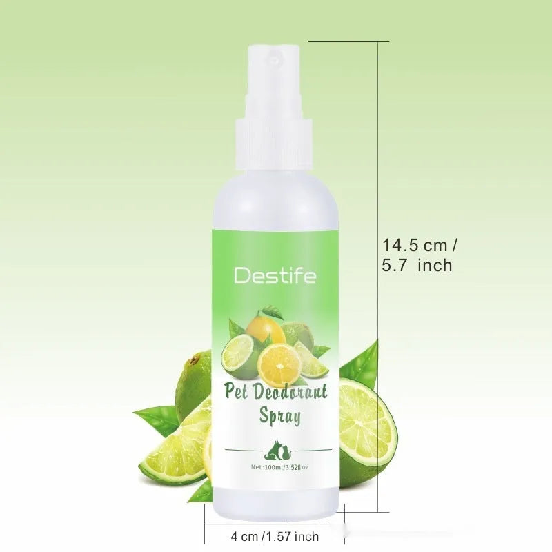 100ml lemon pet deodorant aromatherapy spray bottle for cat and dog cleaning