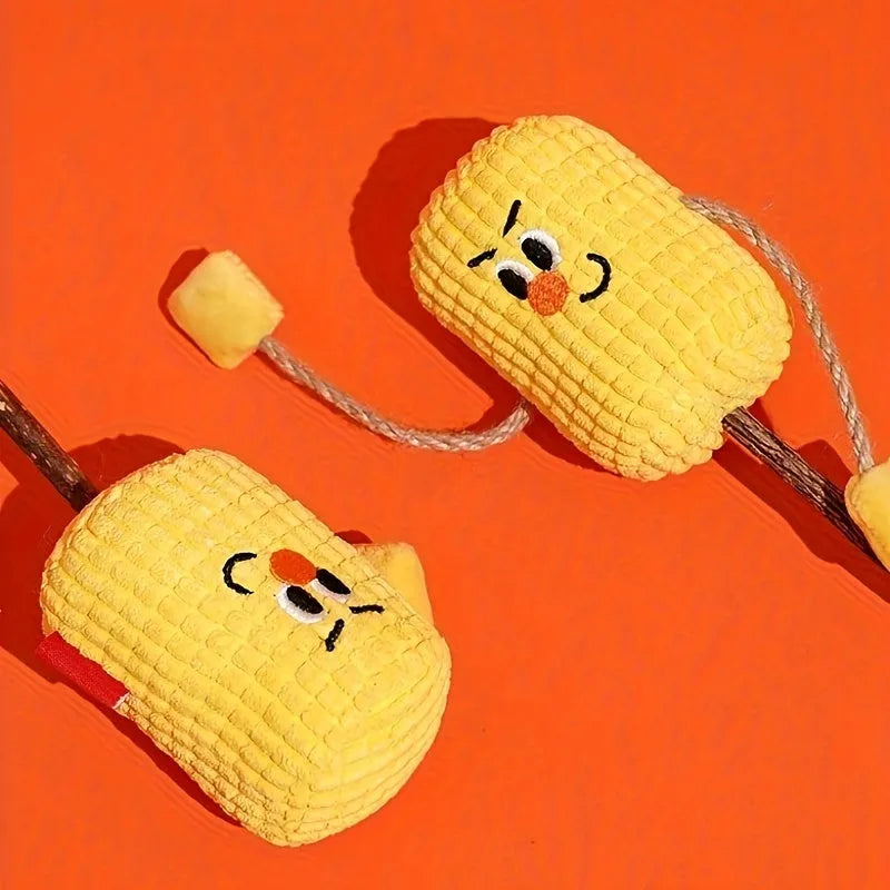 Polio wood corn cob shaped cat toy with catnip for dental health and play