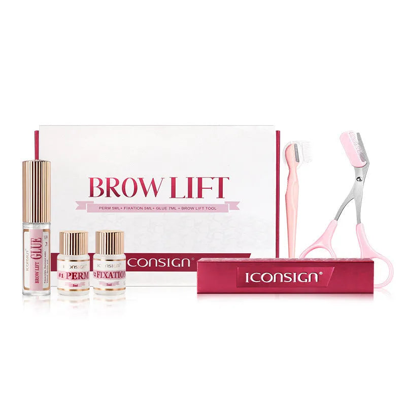 Pink eyebrow scalding suit keratin treatment kit with eyebrow perm set for permanent brow shaping