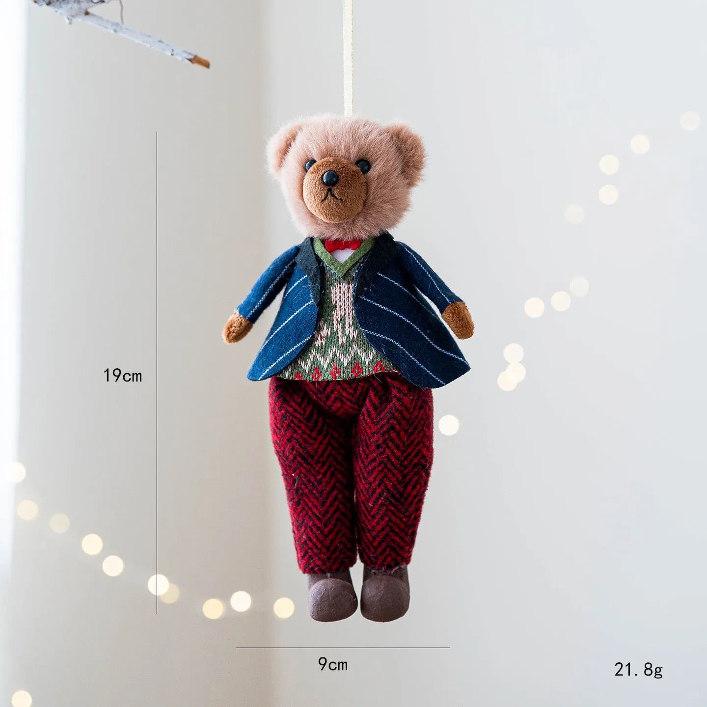 Cartoon couple plush bear doll set with gentleman bear and princess bear in cloth material