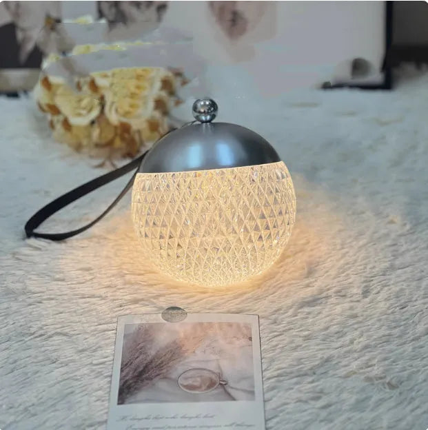 Portable small night lamp with dimmable LED, touch switch, aluminum and acrylic body in 12CM size