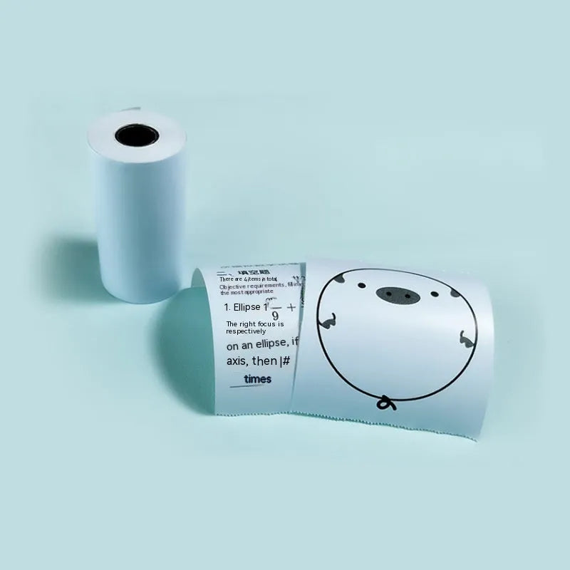 57x30mm thermal printing paper rolls in pink, yellow, and blue colours for student revision printers