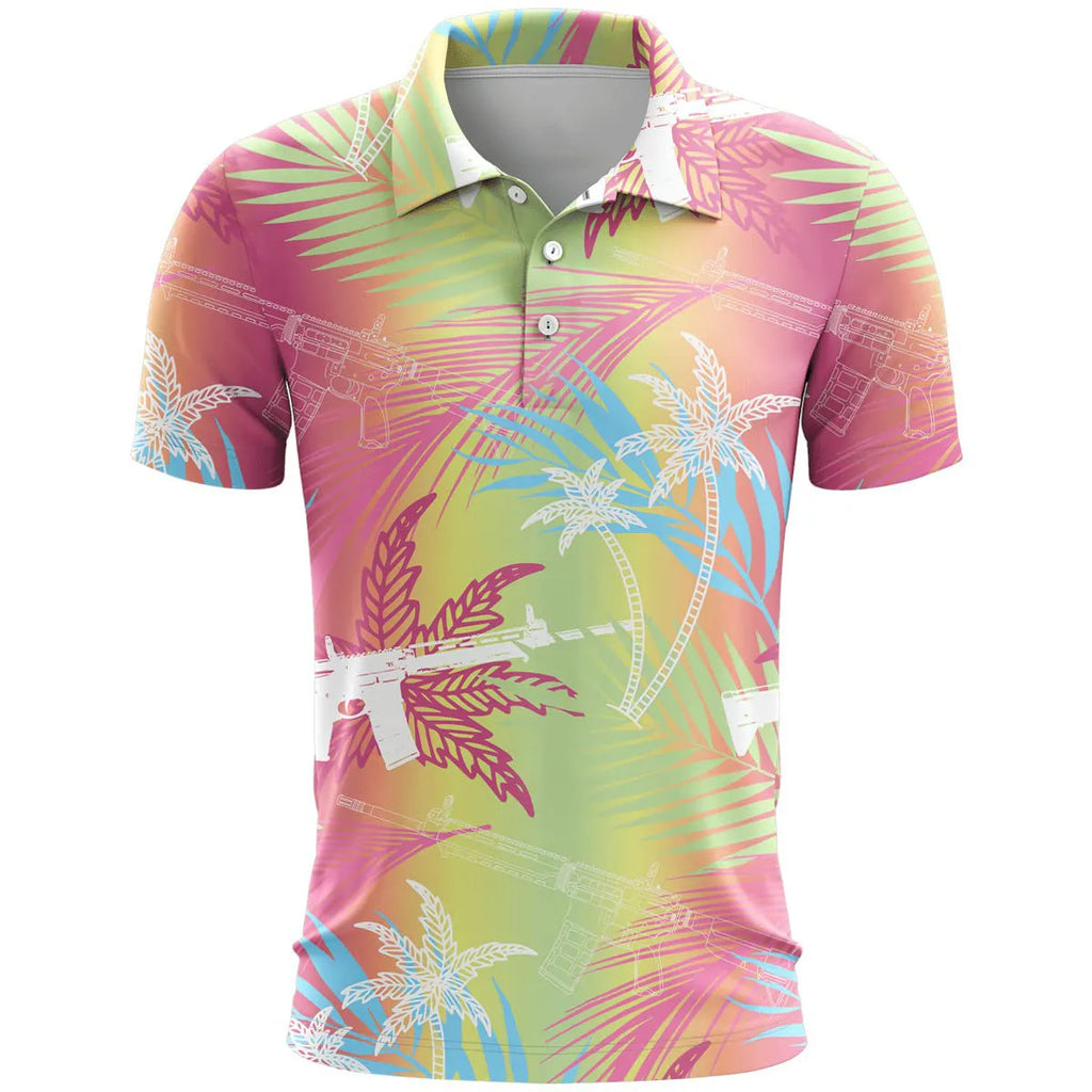 Men's 3D printed sports short sleeve top in loose fit with bird eye cloth fabric