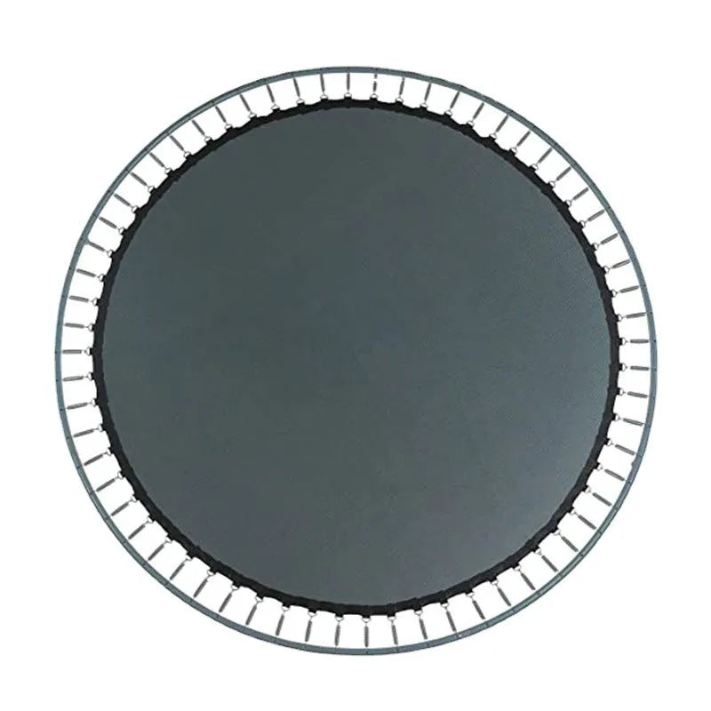 Large round trampoline elastic fabric bungee accessory with button fasteners on a white background.