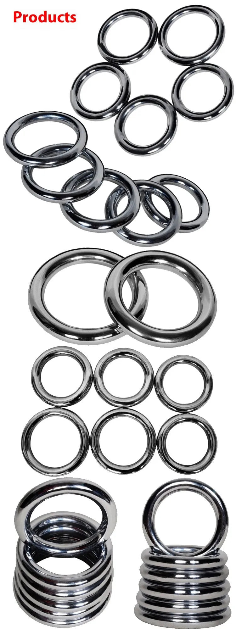 A silver-coloured carbon steel Wing Chun training ring for martial arts strength conditioning.