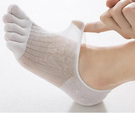 Modal five-finger ultra-thin breathable boat socks in five colour options