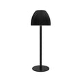 Modern dimmable bedside night lamp with thin round base in black or white finish