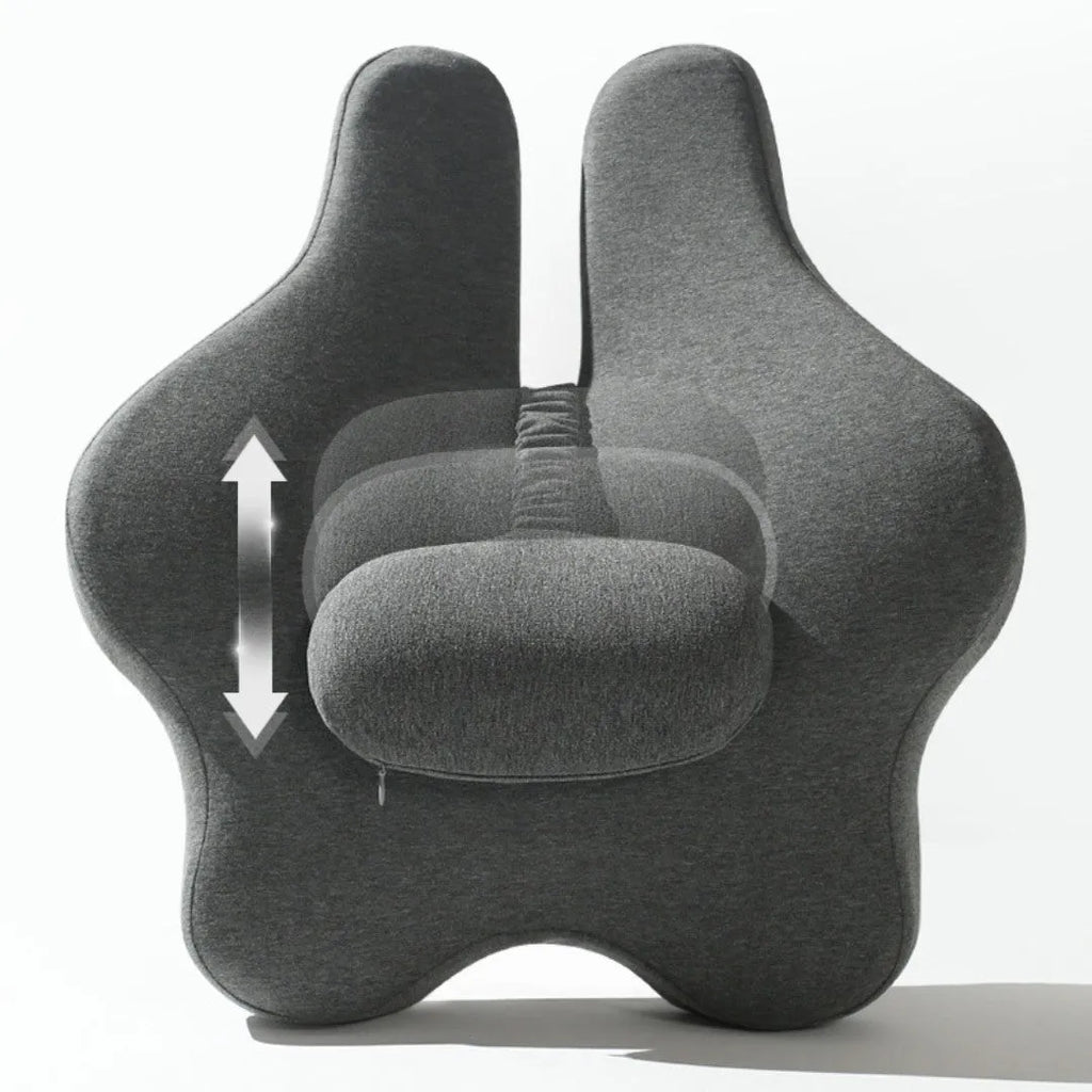 Solid colour car seat back cushion with memory foam lumbar support in black, dark grey, light grey, or pink