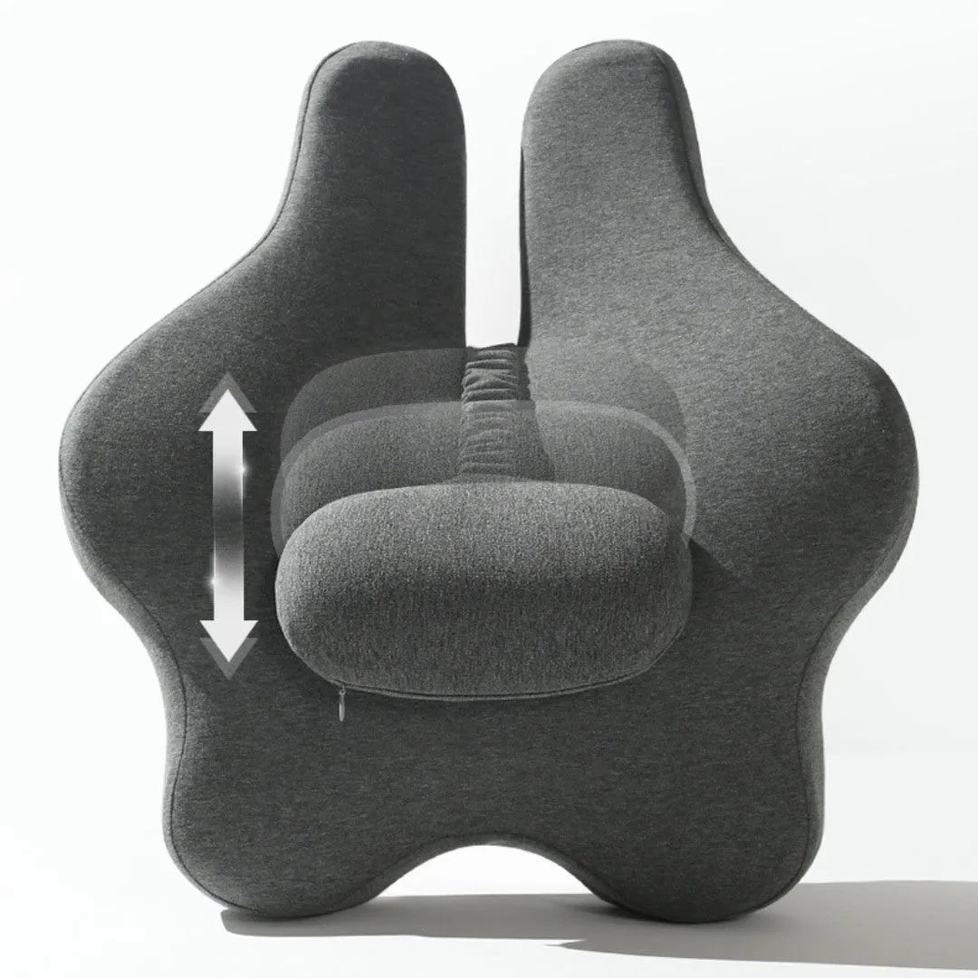Solid colour car seat back cushion with memory foam lumbar support in black, dark grey, light grey, or pink