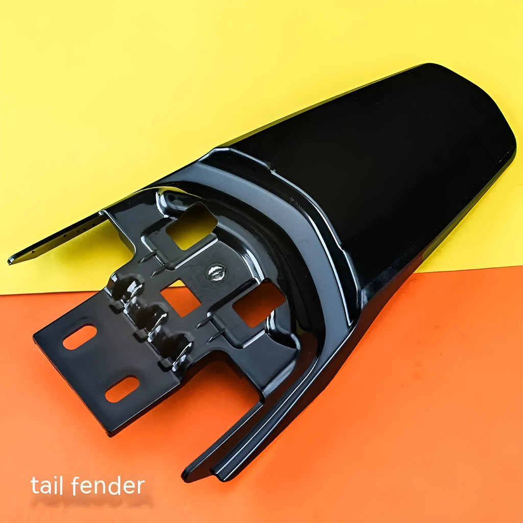 Carbon fibre lengthened rear mudguard and inner plate for Light Bee electric off-road bicycle