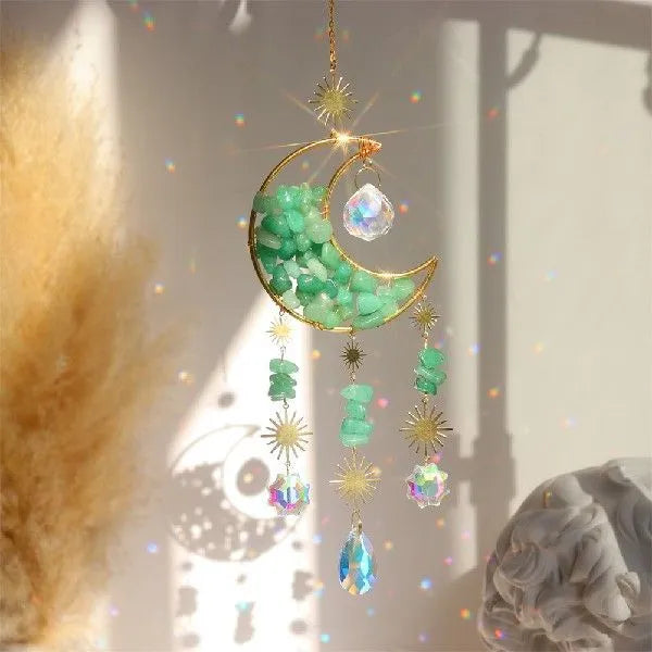 K9 crystal moon pendant car accessory hanging from rear view mirror