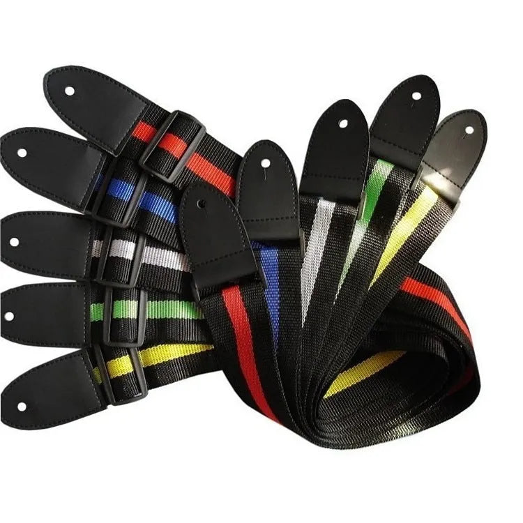 Woven crossbody instrument strap for guitar, bass, and ukulele in multiple colour options.