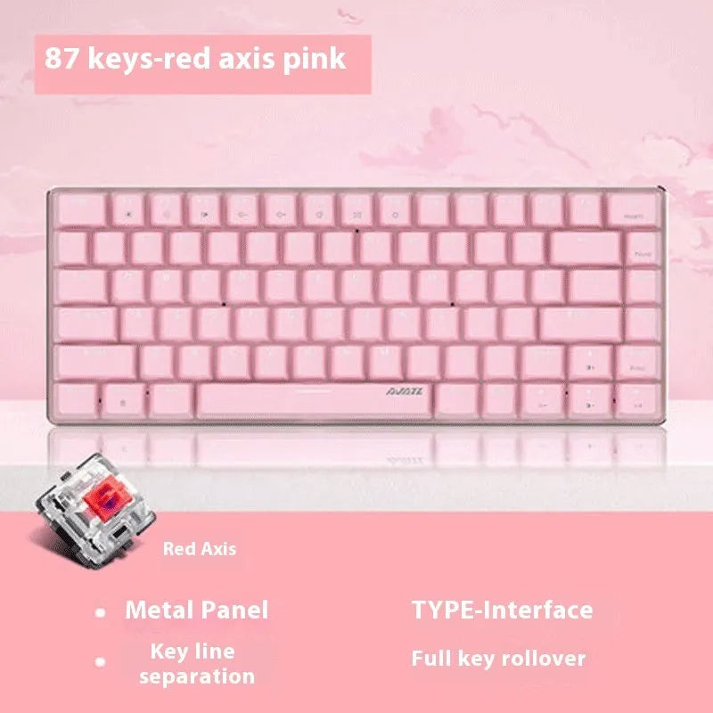 82 key mechanical gaming keyboard with white backlight and metal construction