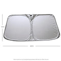 Titanium silver aluminium foil car sunshade for windscreen heat and UV protection.