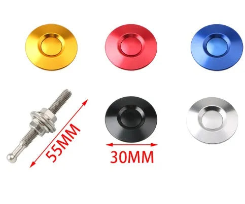 30mm aluminium alloy vehicle cover lock with iron screw in silver, black, gold, blue, or red.