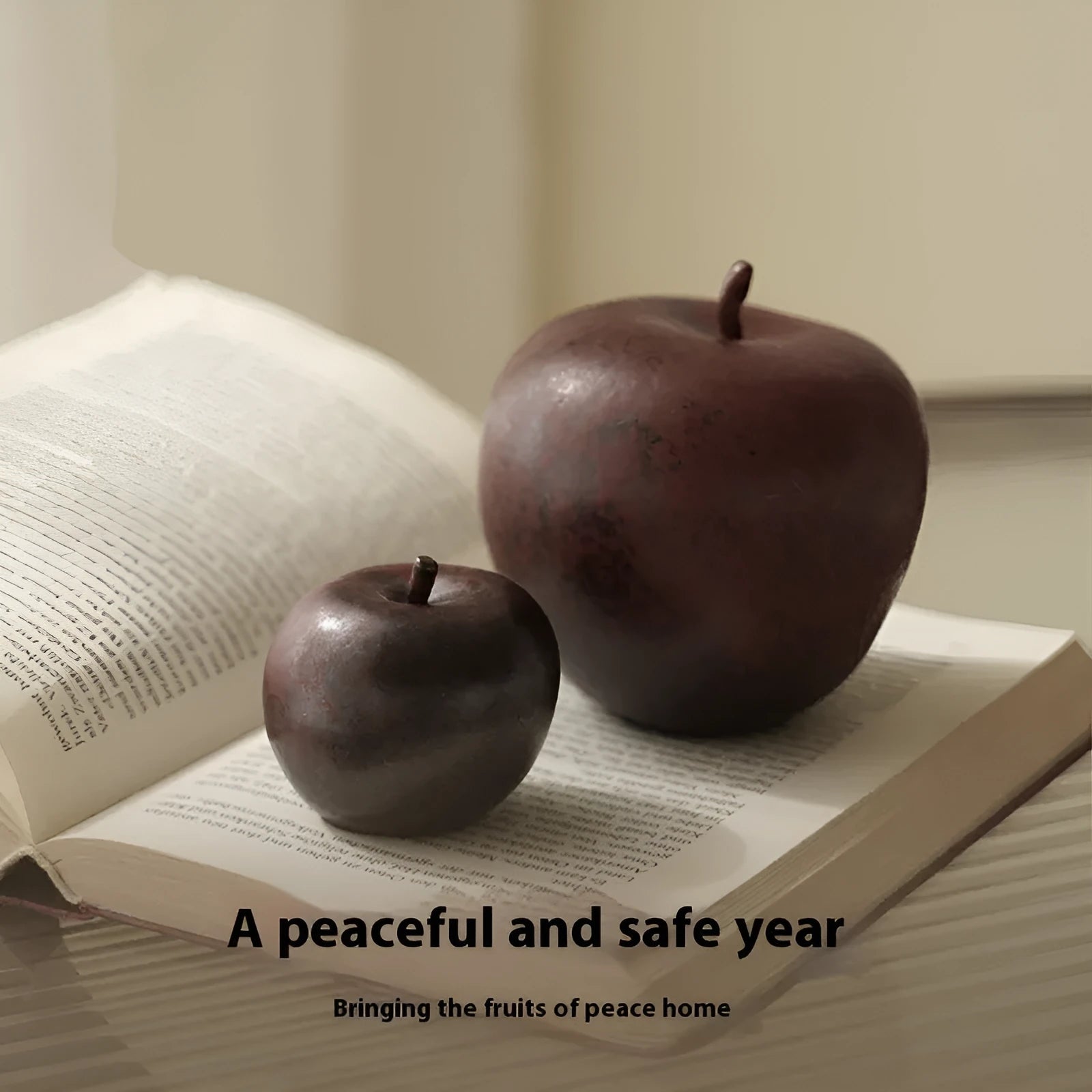 Retro style Chinese ceramic apple desktop ornament in large and small size options.