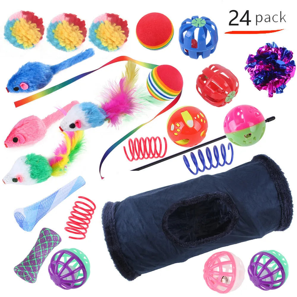Plastic cat channel tunnel toy in various colours for indoor pet play
