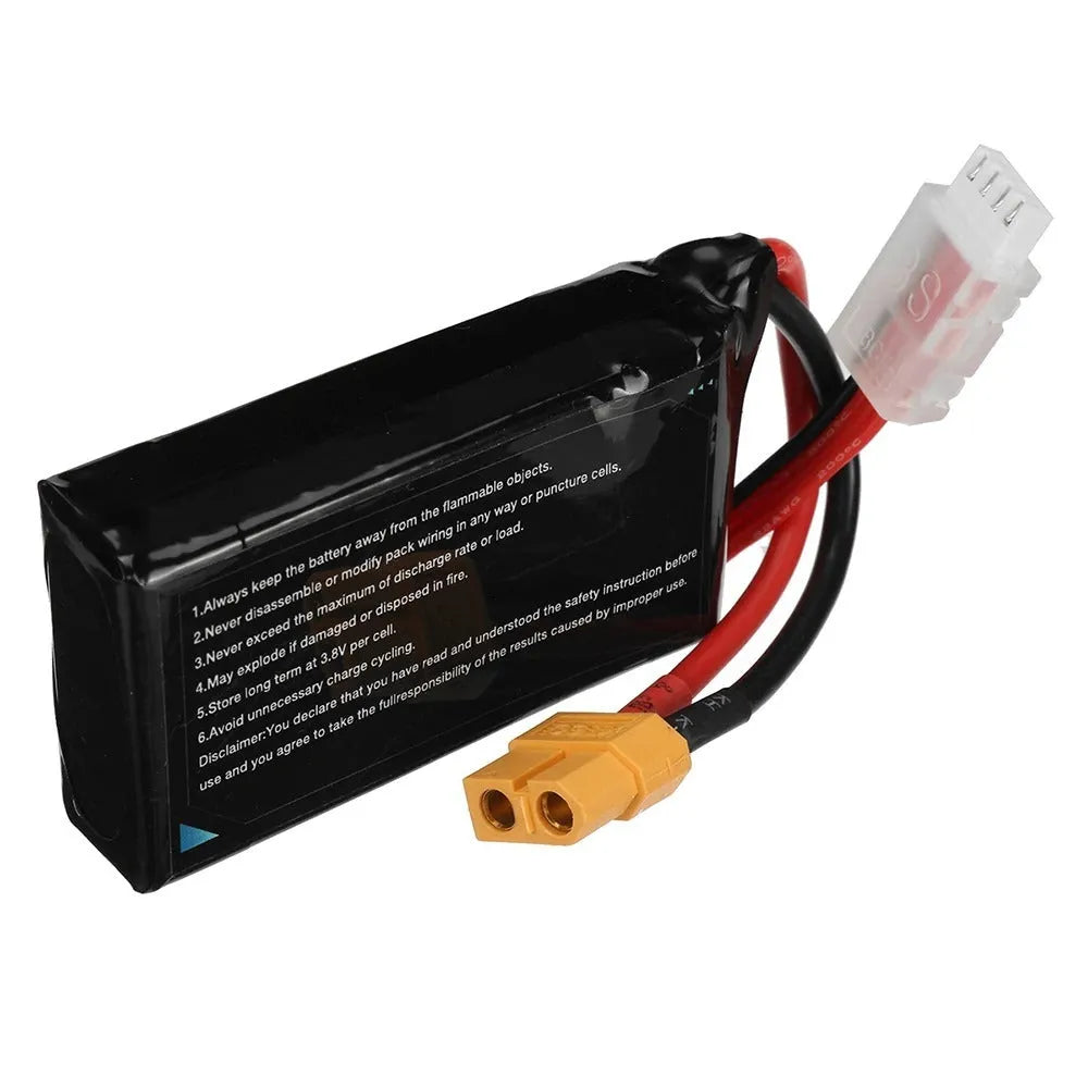 7.4V 1200mAh RC lithium battery pack for 2S and 3S model cars and boats.
