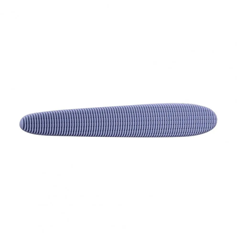 Grey dual-ended cat grooming comb with wide and narrow sections for pet hair removal and massage