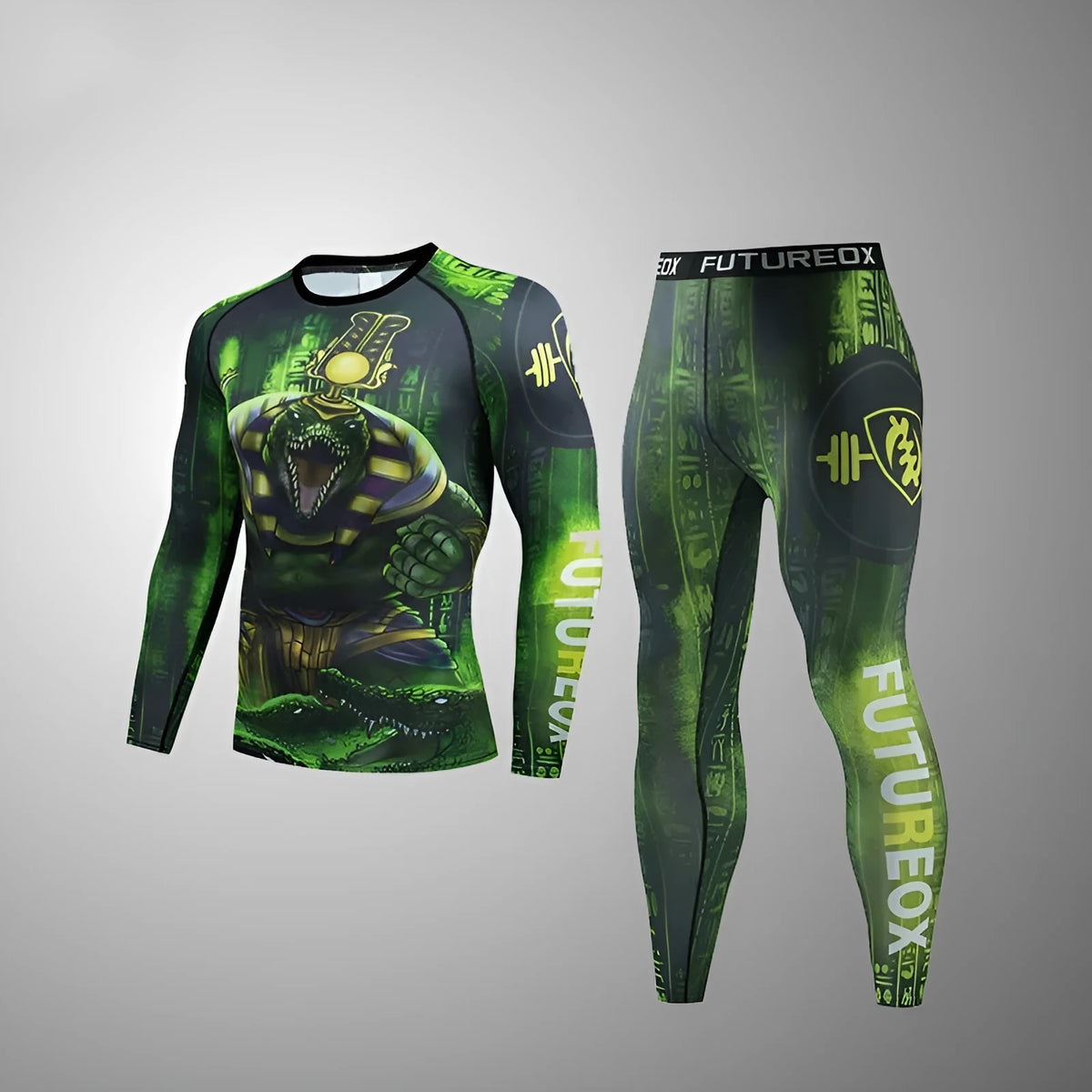 Men's slim-fit polyester sports suit in ZF016 colour, featuring a long sleeve top and trousers for running and training.