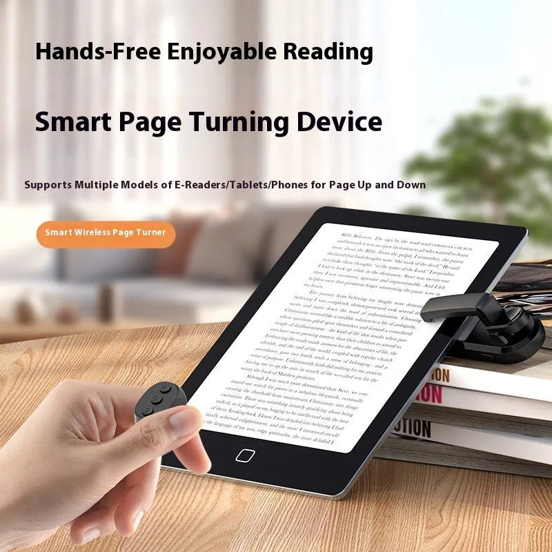 Black wireless remote page turner and clicker for Kindle and tablet reading