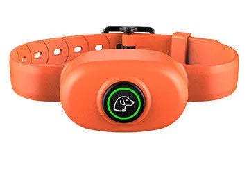 Black remote-controlled dog training collar with receiver unit and adjustable strap for small to medium dogs
