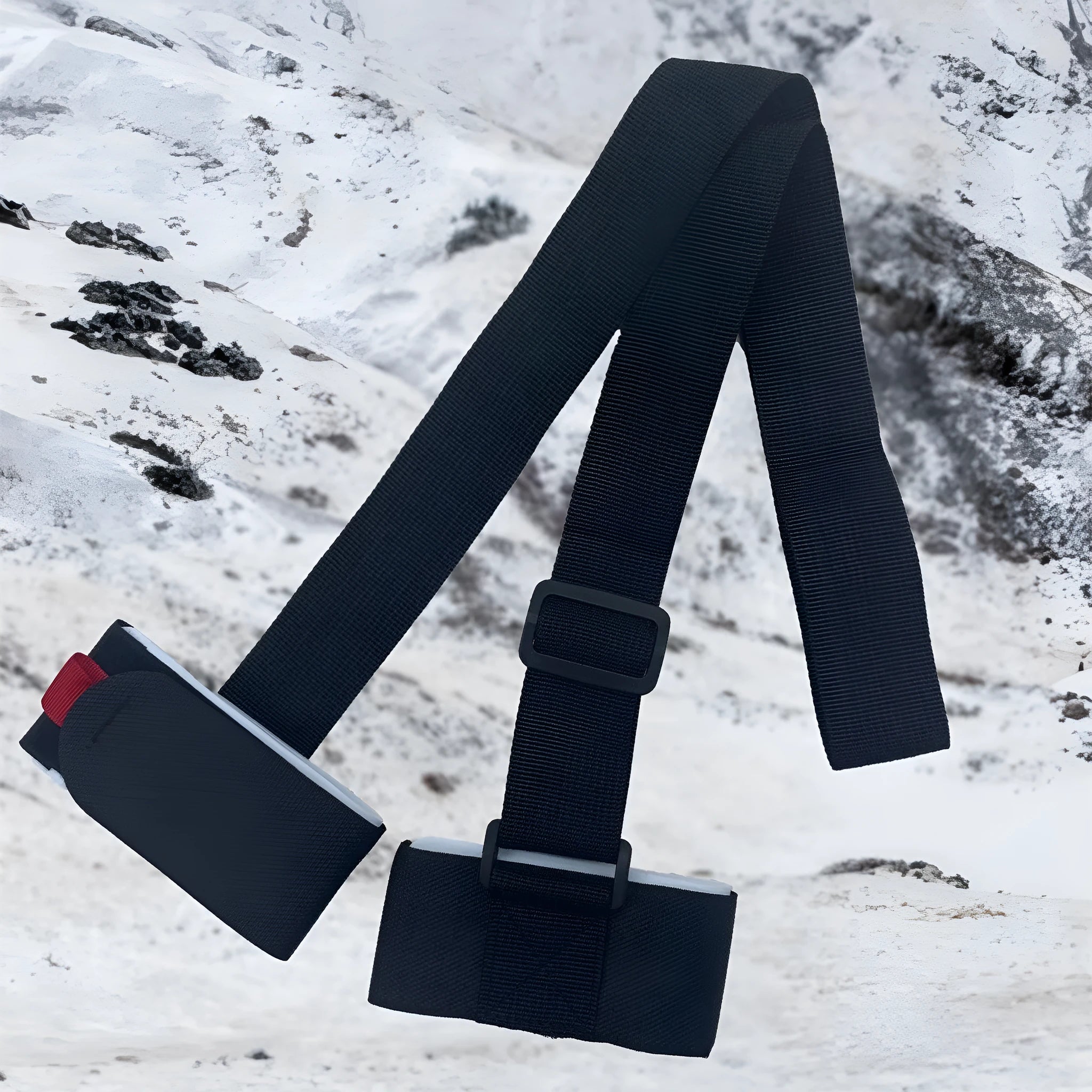 Adjustable skiing bandage shoulder strap with hook and loop fastening in four colour options