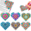 Six handmade crystal flower bookmarks on PU leather with modern simplicity frameless design