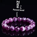 Purple amethyst crystal bracelet with geometry beads in Korean style, showing polished 5A grade stones on adjustable strand