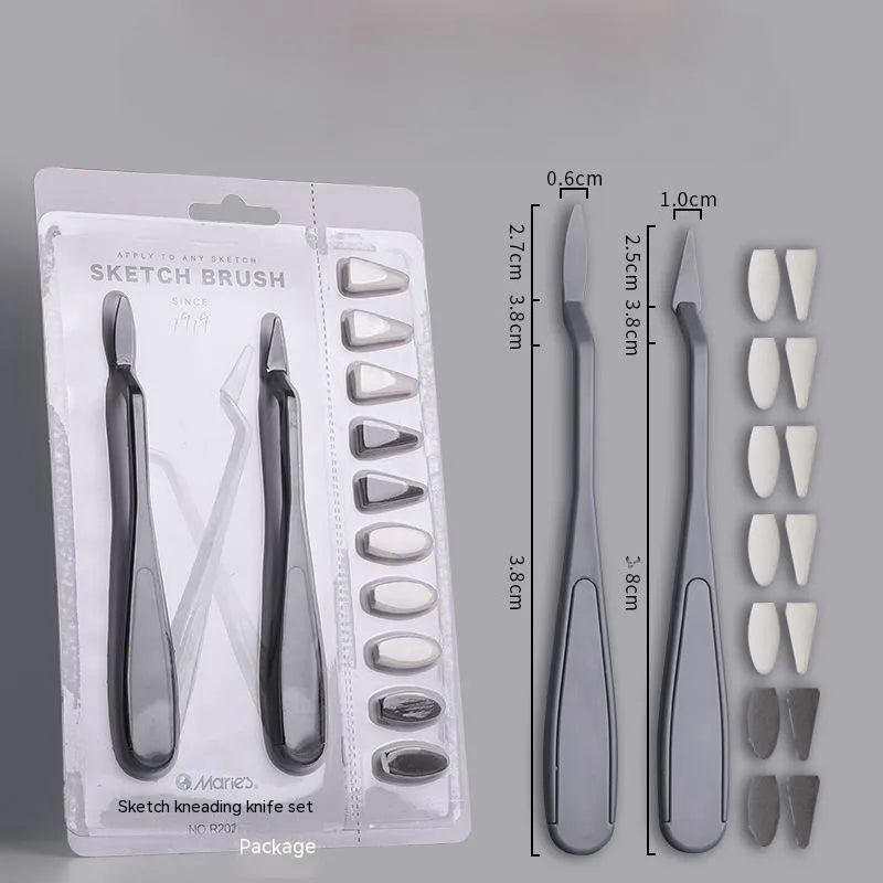 Fluorescent pen eraser smear tip plastic rubbing knife for art correction