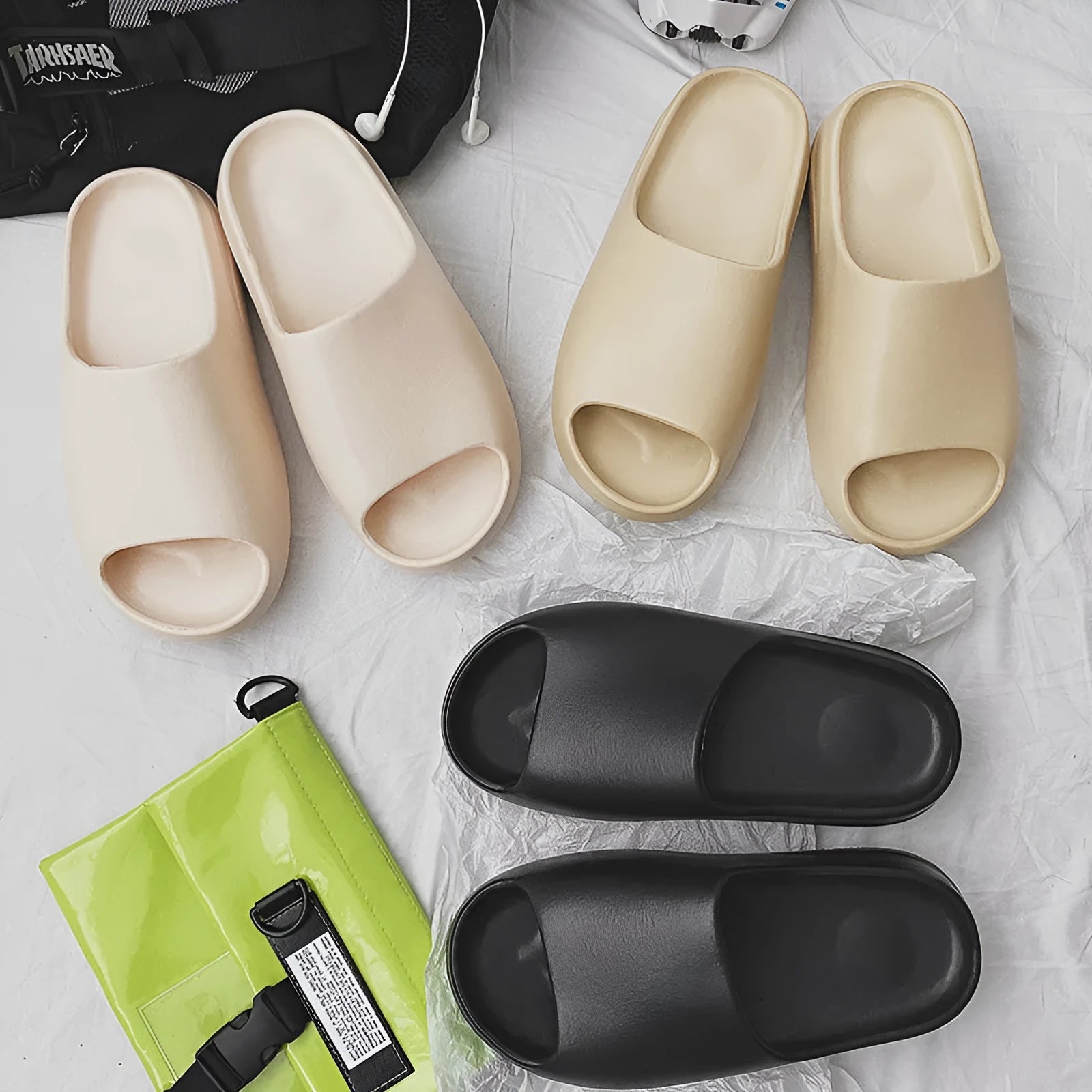 Women's beach slippers with thick EVA soles in multiple colours and sizes