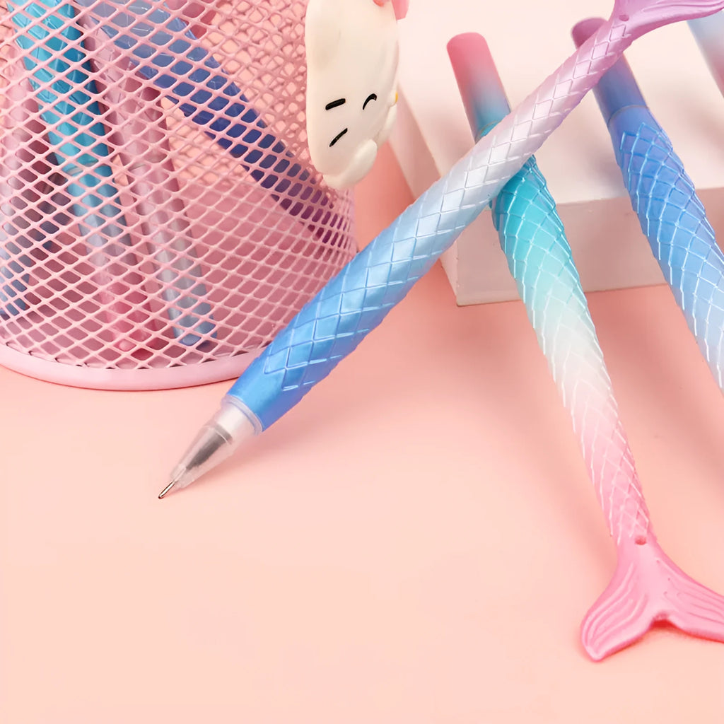 Cartoon mermaid design 0.38mm fine point ballpoint pen with plastic casing